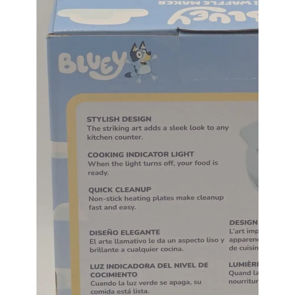 Uncanny Brand Bluey Character Non Stick Mini Waffle Maker New In Box
